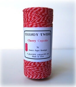Image of Valentine Cherry Cupcake Trendy Twine {Pink & Red Bakers Twine} Limited Edition 