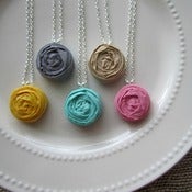 Image of PICK YOUR COLOR: Single Rosette Necklace