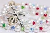 Image of Pearl Mother's Rosary with birthstone accents