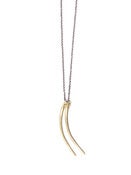 Image of two brass cod bracnhiostegal on 22" silver cable-chain (P38silbra22)