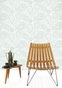 Image of Paisley Crescent Wallpaper - Pale Verdigris