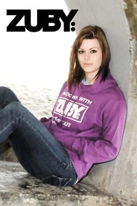 Image of 'I'm Down With Zuby' Hoodie - Purple/White