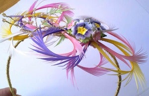 Image of Vintage china flowers Headpiece