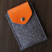 Image of iPhone Felt / Leather Case with Secret Pocket - Dark Grey