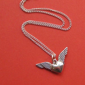 Image of High on Love Winged Heart Necklace