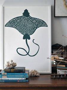 Image of Teal Green Spotted Eagle Ray Print