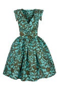 Image of Lab Shirt Dress (Blue and Brown Flowers)