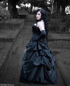 Image of  Elegant Belle Victorian Steampunk Bustle Skirt Black