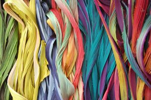 Image of silk shibori ribbon scrap bags