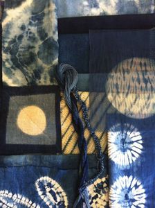 Image of indigo blue fabric assortment