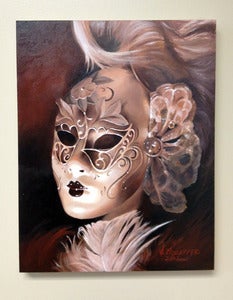 Image of Venitian Mask Original Painting - SOLD