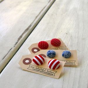 Nautical Button Earrings Image of Nautical Button Earrings