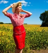 Image of Western Wiggle Skirt - Red