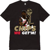 Image of Yote City "Getting Chips" "Bulls" Tee Black "Playoffs 12s" Web Store Exclusive