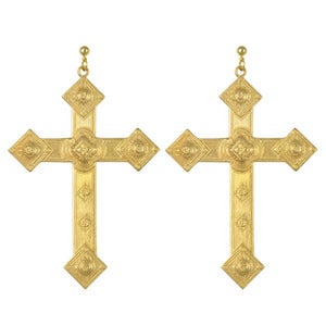 Image of Rene. Huge Gothic Cross Earrings
