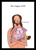 Image of Jesus and his pet rabbit