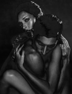 Image of Dark male & female solarized nude 03