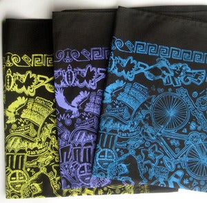 Image of Diné Bizaad (Navajo Language) Black Bandana