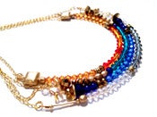 Image of Onyx Feather Swarovski Crystal Color-Blocked necklaces