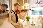Image of 'Melody Maker' Contrast bow music notes dress (Cream)