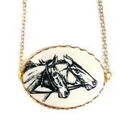 Image of Vintage Horse Cameo Necklace