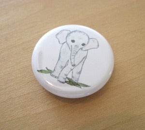 Image of Baby Elephant Magnet, Small 1 1/4" Round