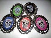 Image of SUGAR SKULL CAMEO BROOCH (5 COLOURS AVAILABLE)
