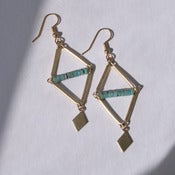 Image of Double Diamond Turquoise Earrings