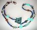 Image of Necklace, Chalcedony, Sodalite, Beaded Origami focal