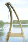 Image of AMAZONAS 'Atlas' wooden stand for hanging chairs - Use indoors or outdoors.