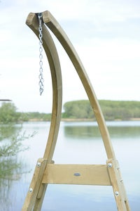 Image of AMAZONAS 'Atlas' wooden stand for hanging chairs - Use indoors or outdoors.