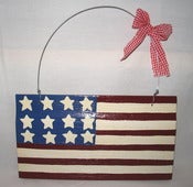 Image of Wooden American Made Flag Hand Made Indoor Outdoor Wall Hangings Rustic
