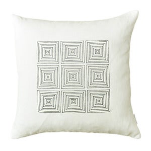 Image of White Squares Pillow Cover