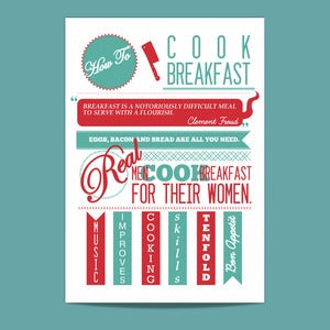 Image of Vintage Type Print - How To: Cook Breakfast