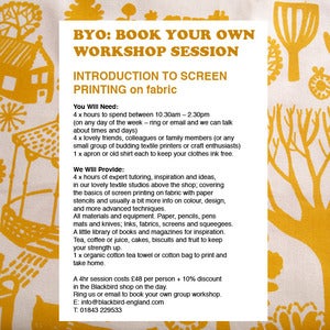 Image of BYO Screen Printing - Bespoke Workshop Dates