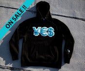 Image of Collegiate ¥€$ Hoodie - Black/ Electric Blue