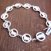 Image of Sheep & Sheepdog Bracelet - Handmade Silver Bracelet