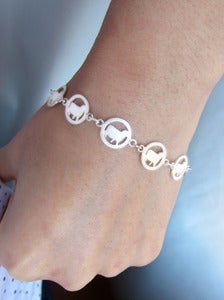 Image of Sheep & Sheepdog Bracelet - Handmade Silver Bracelet