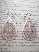 Image of Silver Plated Filagree Teardrop Earings