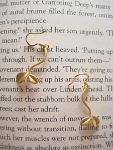Image of Gold Plated Double Leaf Earings