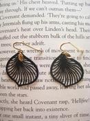 Image of Black and Gold Plated Leaf Earings