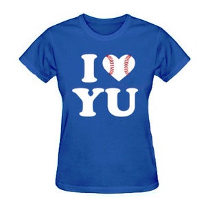 Image of *Women's Fit* I Love Yu Darvish (Blue w/ Baseball Heart)