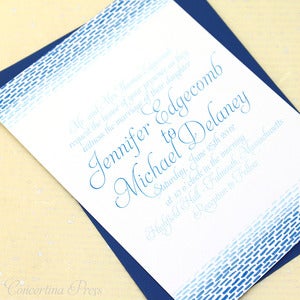 Image of Ombre Dashes Wedding Invitation - Sample
