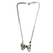 Image of Vintage silver brooch bow necklace 
