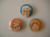 Image of Al, Brendan, and Sulla Peekaboo Buttons