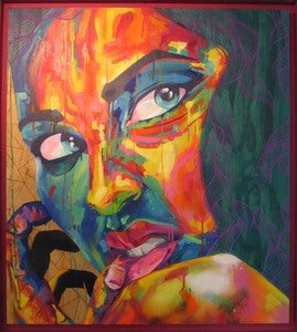 Image of "The 1st Cut is Always the Deepest" original on wood by Rowan Newton