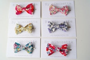 Image of Barrette Noeud en véritable Liberty of london DISPO en CLIP