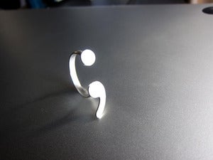 Image of Semicolon Silver Ring - Handmade Punctuation Silver Ring