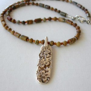 Image of PMC Necklace - Floral Drop Pendant