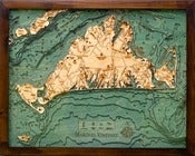 Image of Martha's Vineyard, MA Wood Map